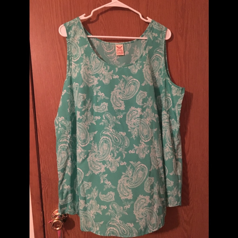 Teal Paisley Top